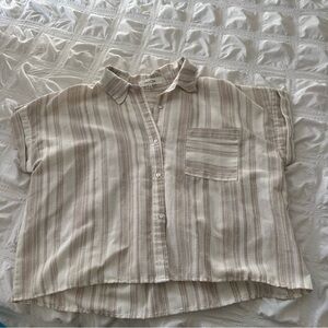 Cream & white button down shirt